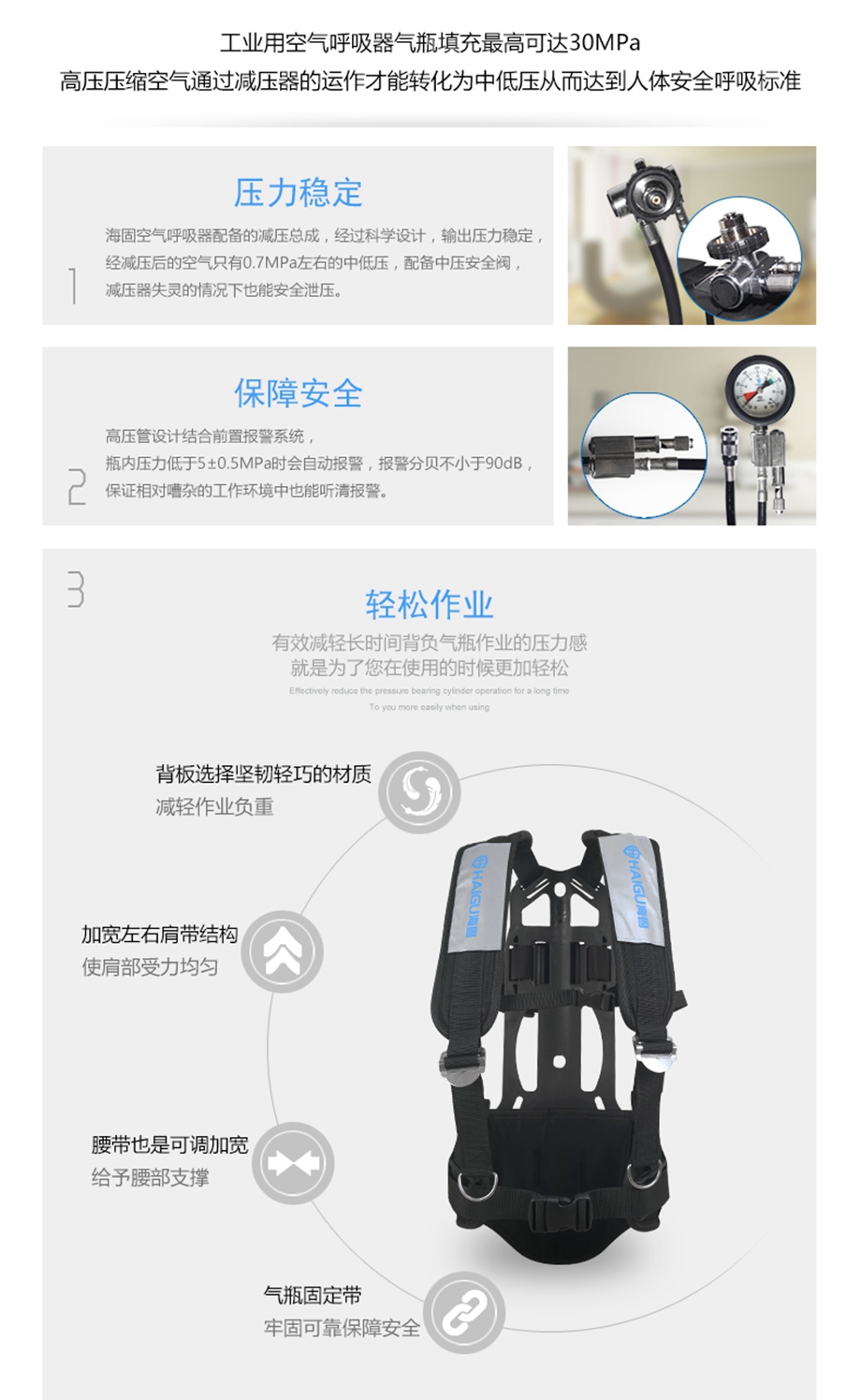 海固HG-GB-RHZKF9/30-双瓶他救 正压式空气呼吸器 9L双瓶他救