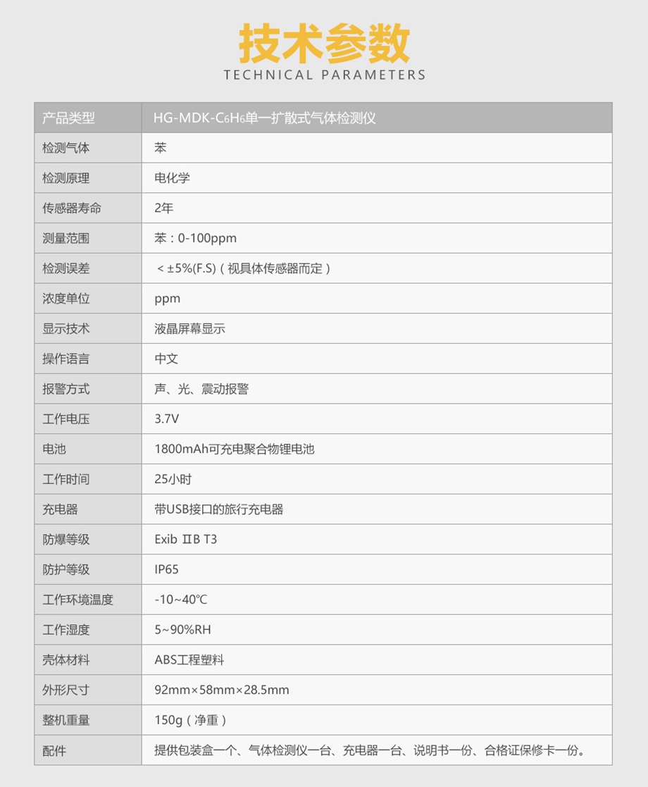 HG-MDK-C6H6迷你单一扩散式气体检测仪    苯气气体检测仪