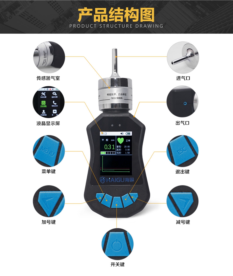 海固HG-BX-HCN 彩屏单一泵吸式气体检测仪   氰化氢气体检测仪