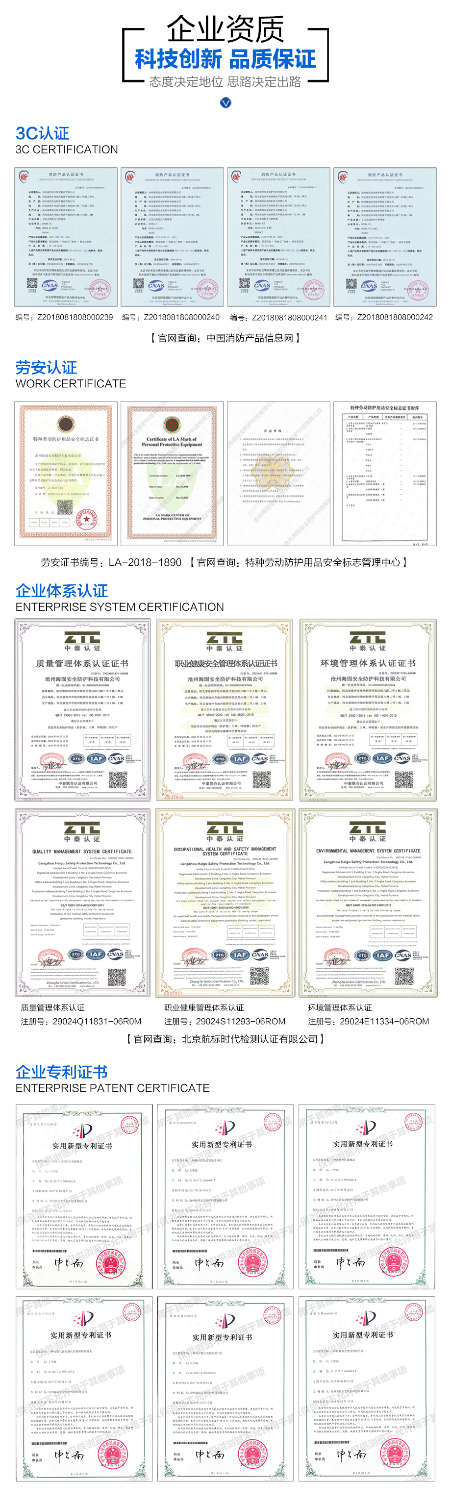 海固荣誉资质