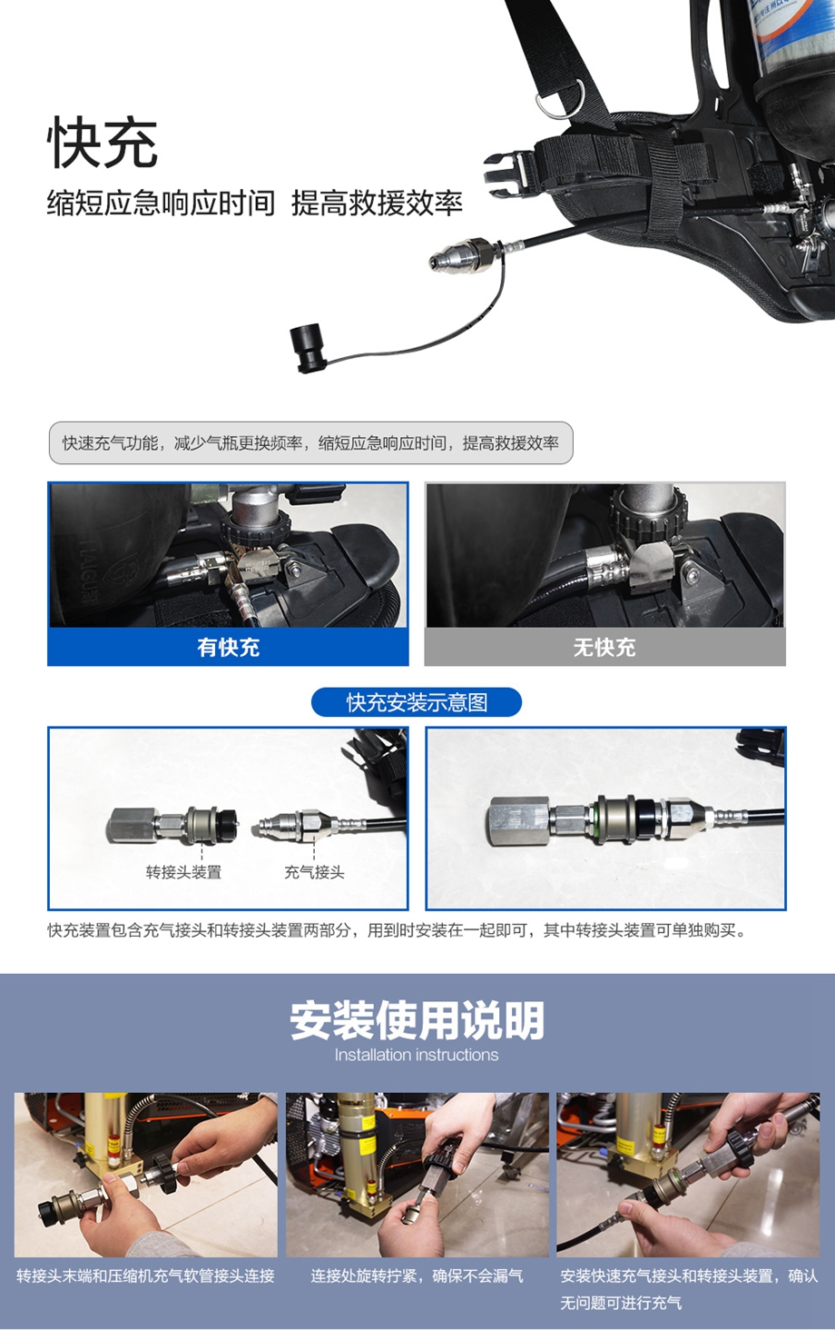 海固RHZKF9/30 多功能正压式空气呼吸器 远程通讯+抬头显示+快充装置