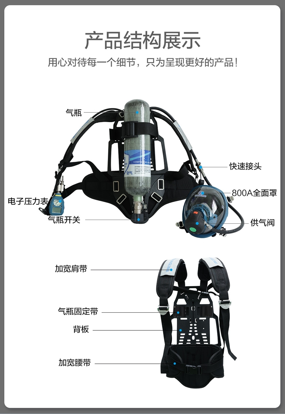 海固RHZKF3/30 正压式空气呼吸器(配备智能压力表及压力平视装置）