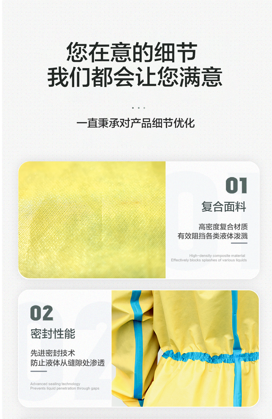 海固HG-C4泼溅液密型化学防护服 轻型化学防护服