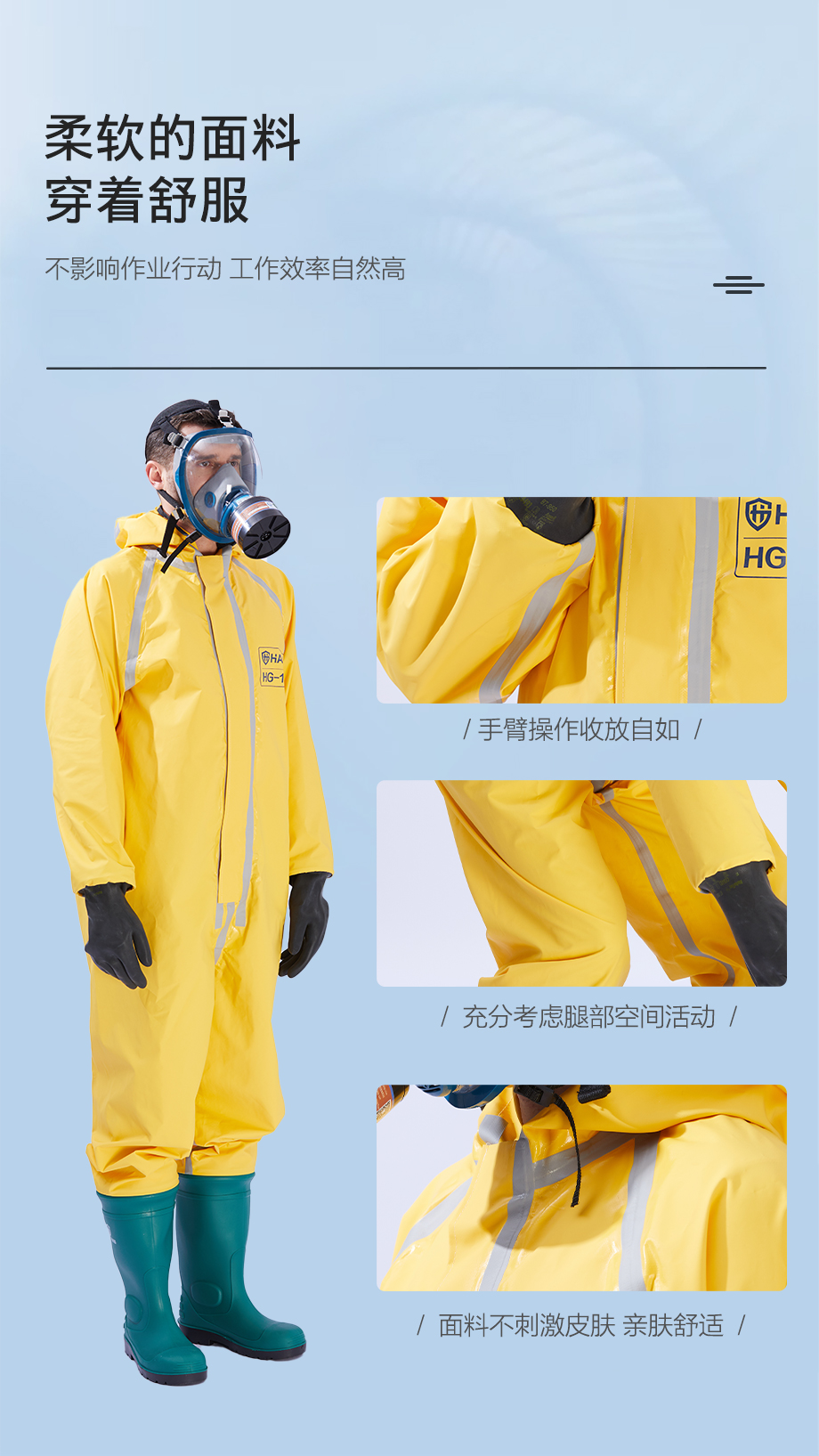 海固HG-1WP半封闭轻型防化服 外置一级防化服（不含防毒面具）
