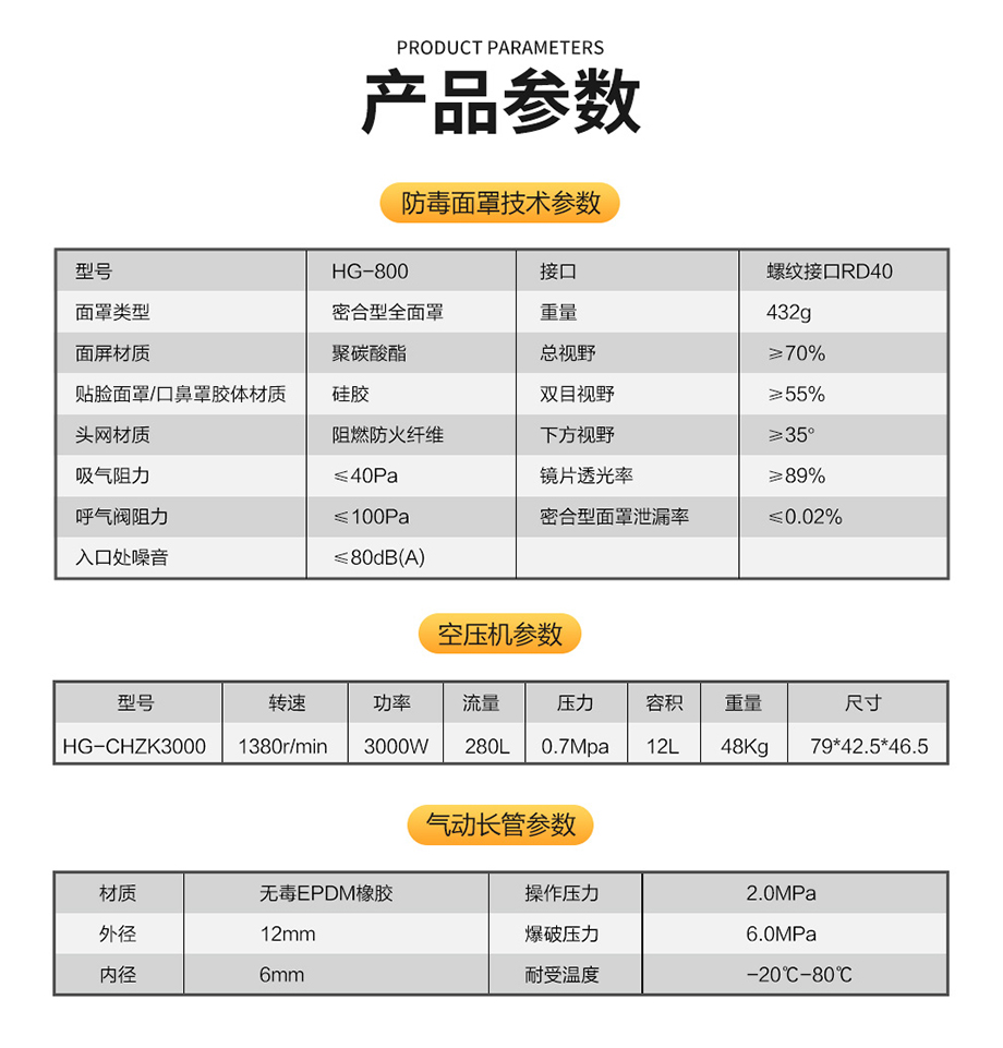 海固HG-CHZK3000中压车载连续送风式长管呼吸器+涡流制冷器（恒流式）