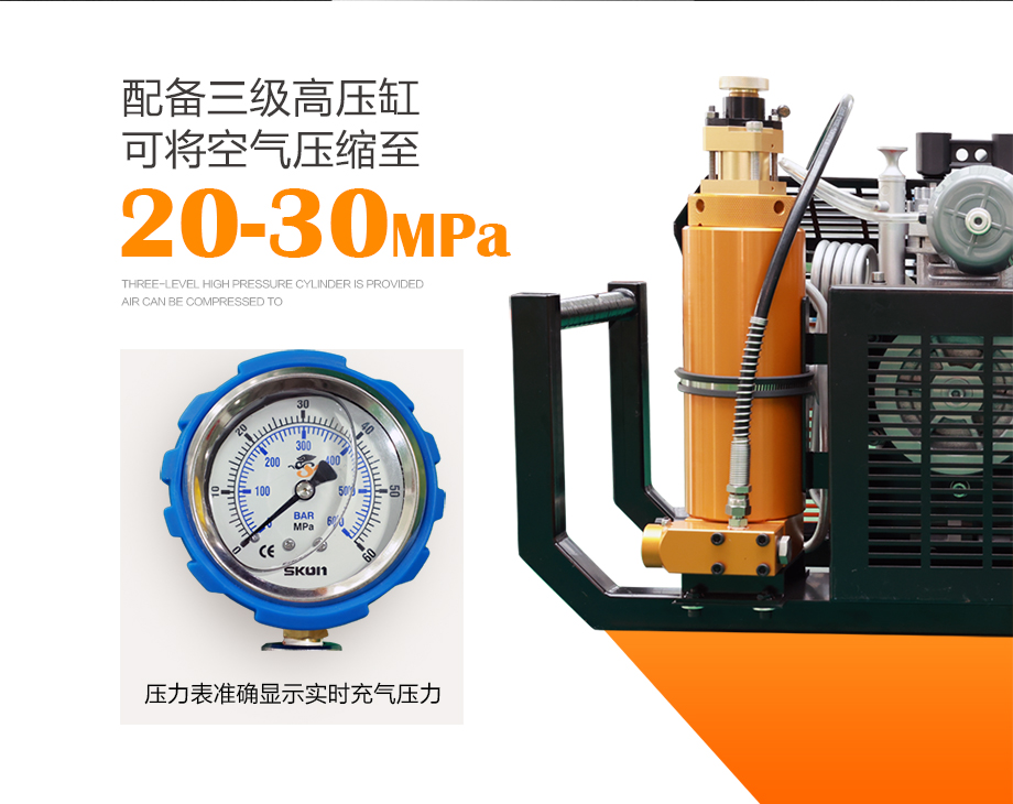新款海固HG-CQ100A高压压缩机 正压式空气呼吸器充气泵