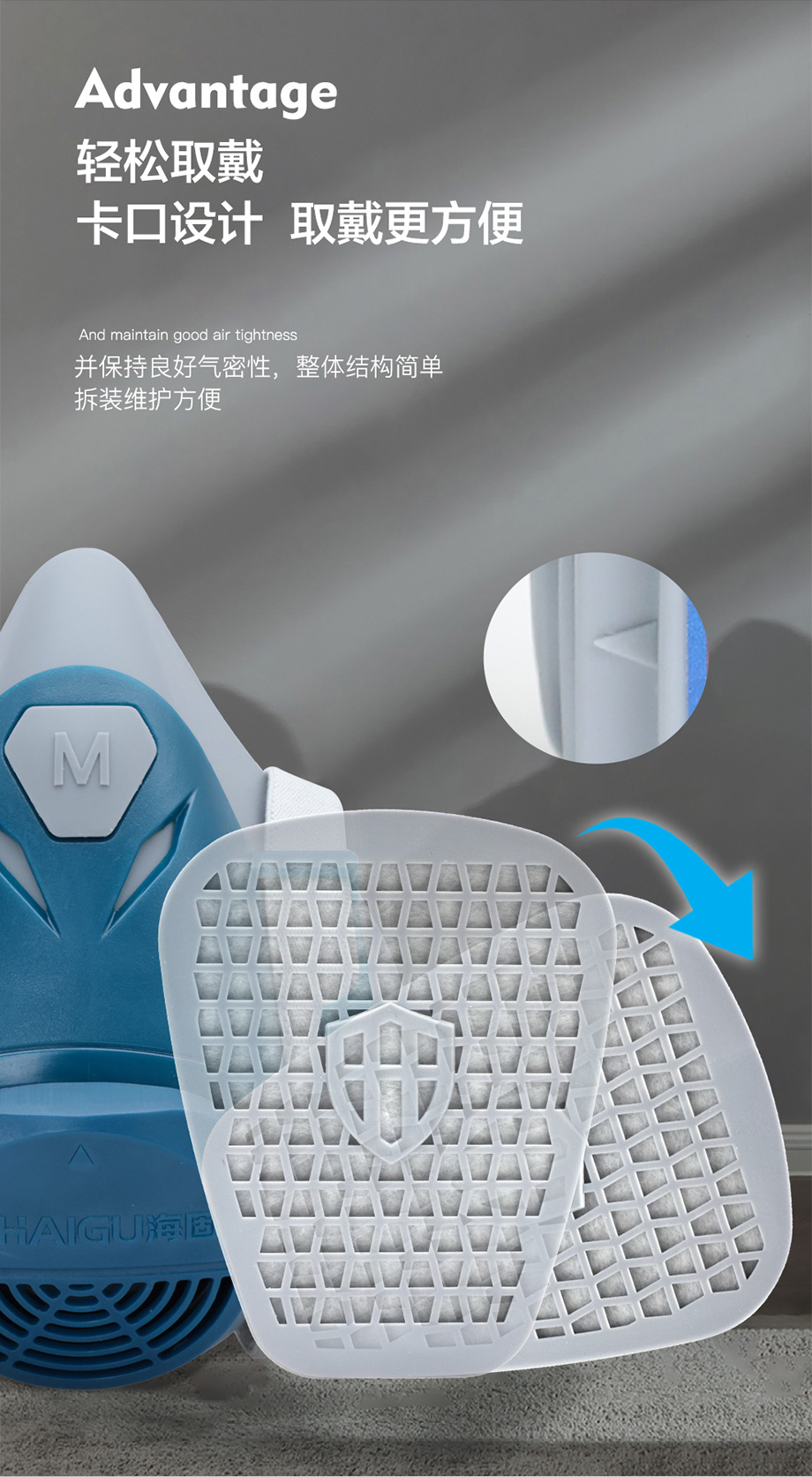 海固600半面罩+A型3号滤毒盒 综合防护有机气体或蒸汽套装