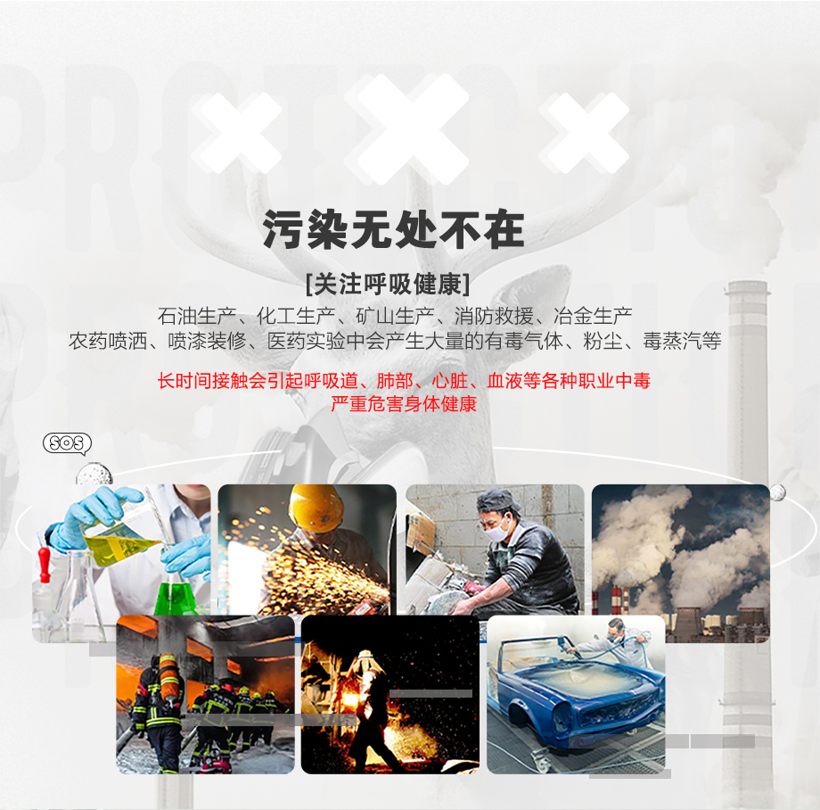 防尘毒套装 海固600半面罩+P-K-1氨气滤毒盒+滤棉+滤棉盖