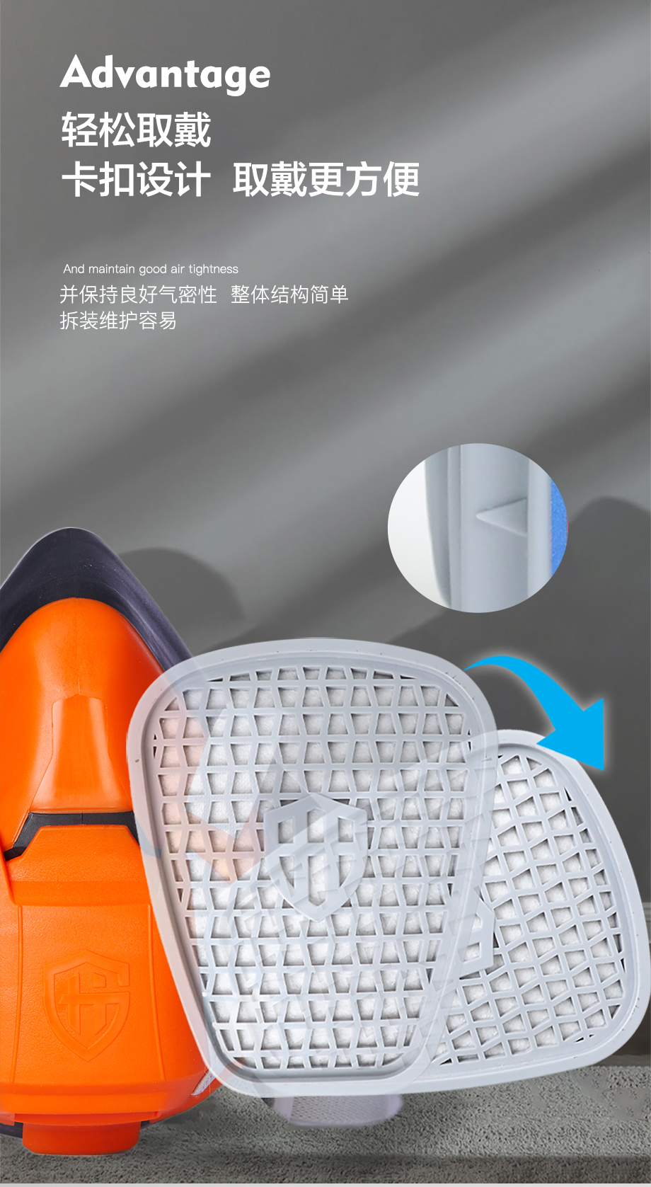 海固HG-602半面罩防毒面具+一级CO型5号滤毒盒+滤棉 防尘毒套装