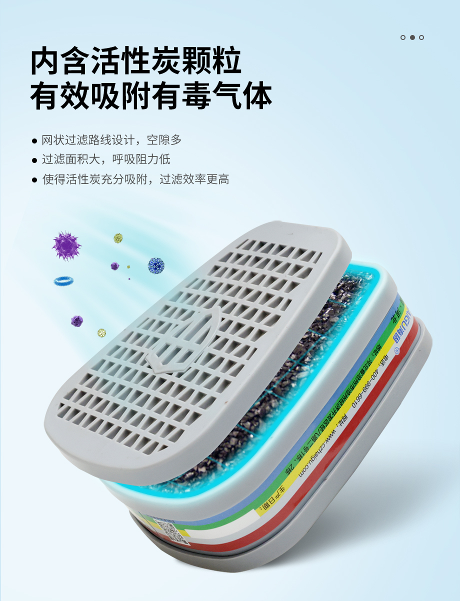 海固HG-602半面罩防毒面具+一级多功能滤毒盒+滤棉 防尘毒套装
