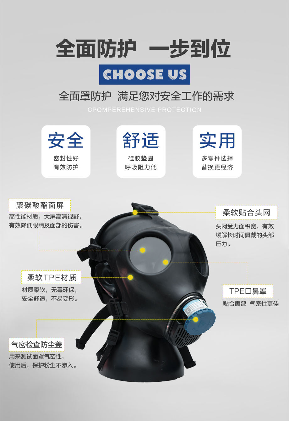 海固HG-700全面罩 正品喷漆化工防毒气防毒面具