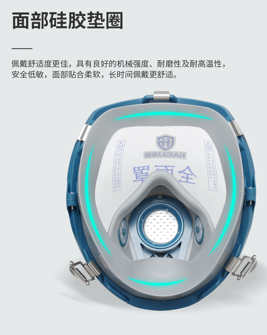 海固800全面罩+D-A/B/E/K/H2S-2滤毒罐 综合防毒气套装