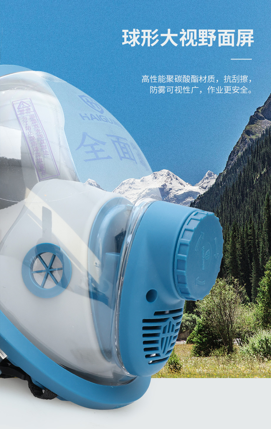 海固800全面罩+HG-ABS/P-CO-3滤毒罐 一氧化碳气体防护套装