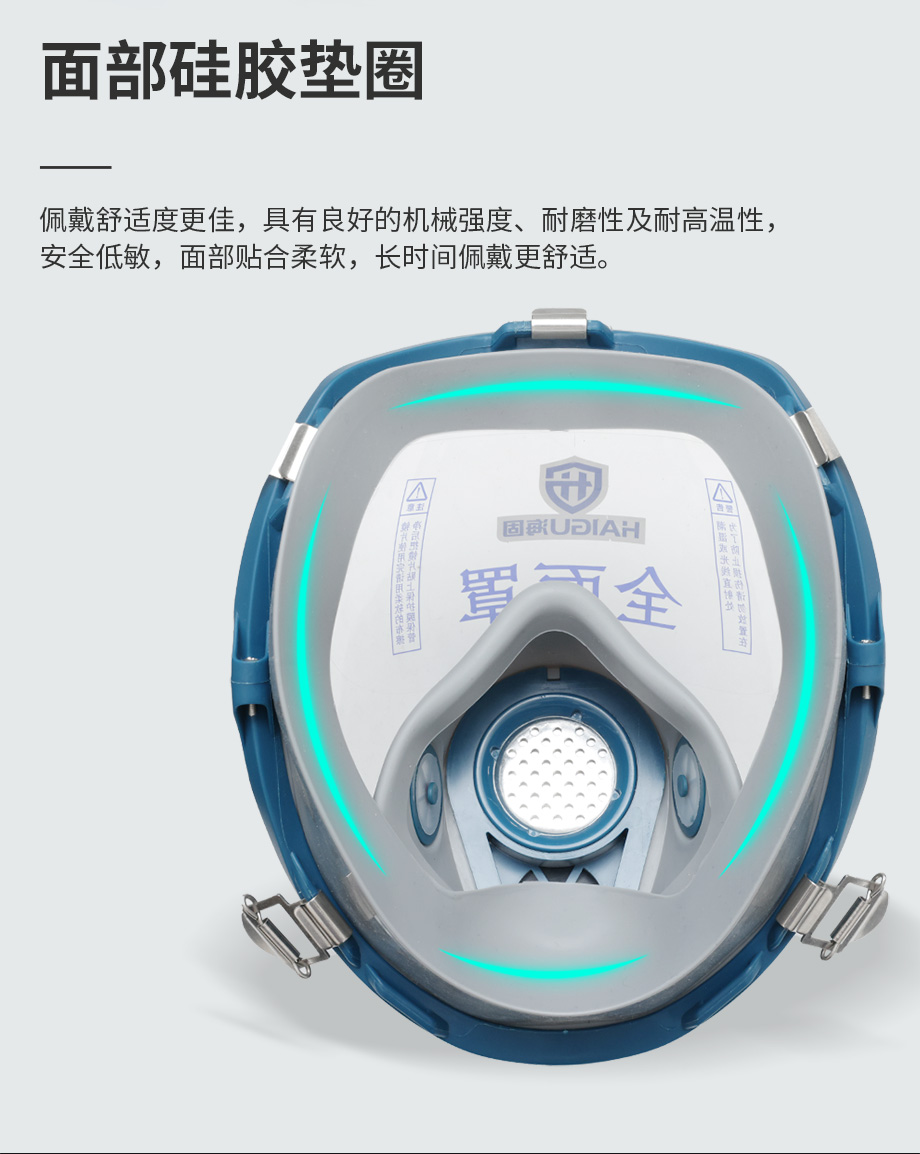 海固800全面罩+HG-ABS/P-CO-3滤毒罐 一氧化碳气体防护套装