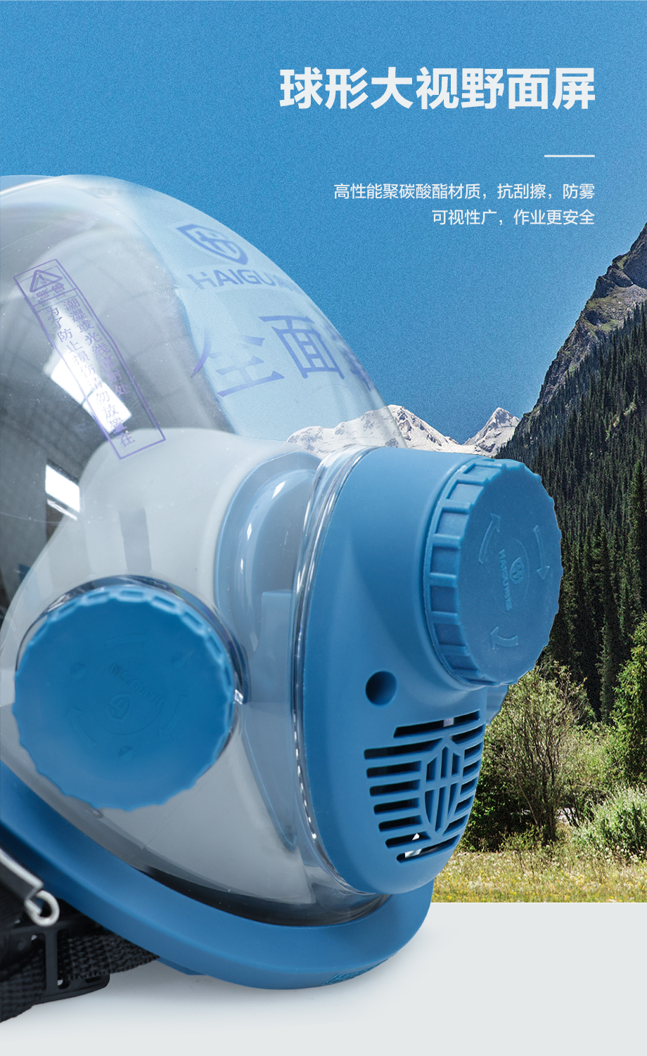 海固800D全面罩+HG-ABS/P-E-2滤毒罐 酸性气体防护套装