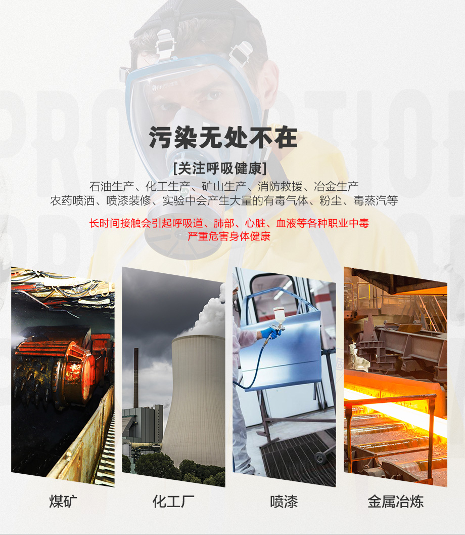 海固800D全面罩+Z-H2S-P2-2综合滤毒滤烟罐 防护硫化氢气体及烟雾