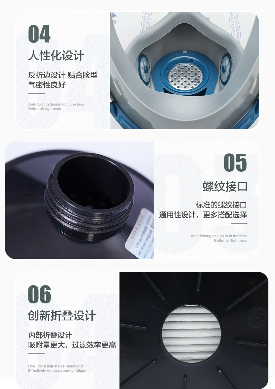 海固800D全面罩+Z-H2S-P2-2综合滤毒滤烟罐 防护硫化氢气体及烟雾