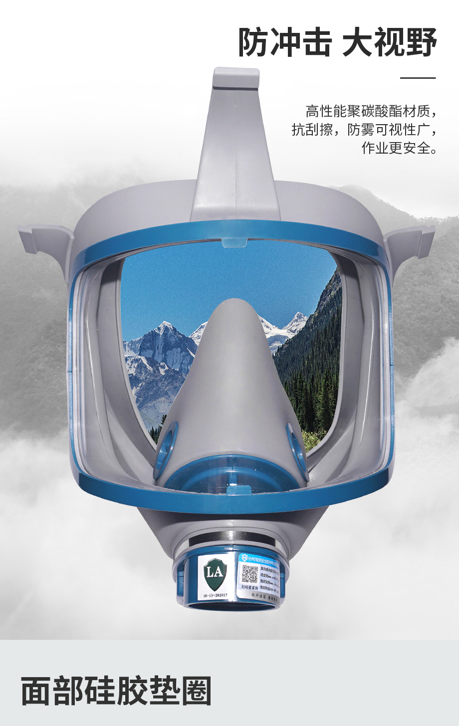 海固911全面罩+HG-ABS/P-E-3滤毒罐 酸性气体专用