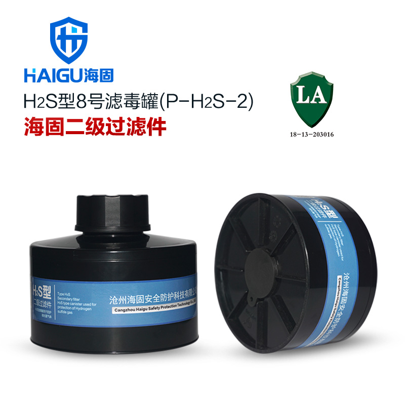 HG-ABS/P-H2S-2级滤毒罐 硫化氢气体防护 8号滤毒罐