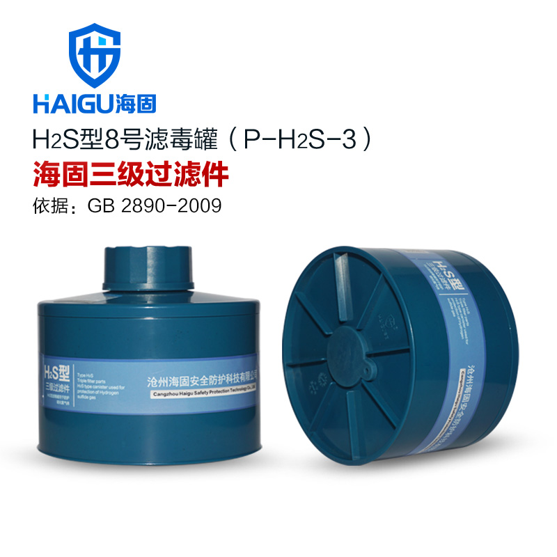 HG-ABS/P-H2S-3级滤毒罐 防护硫化氢气体三级滤毒罐