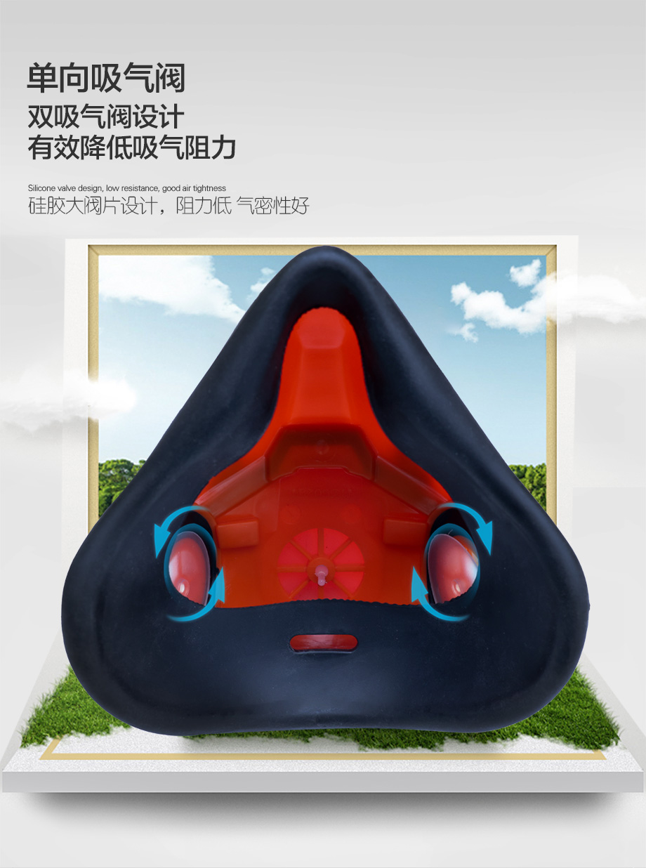 硫化氢气体防毒面具套装-海固602半面罩+H2S型8号滤毒盒