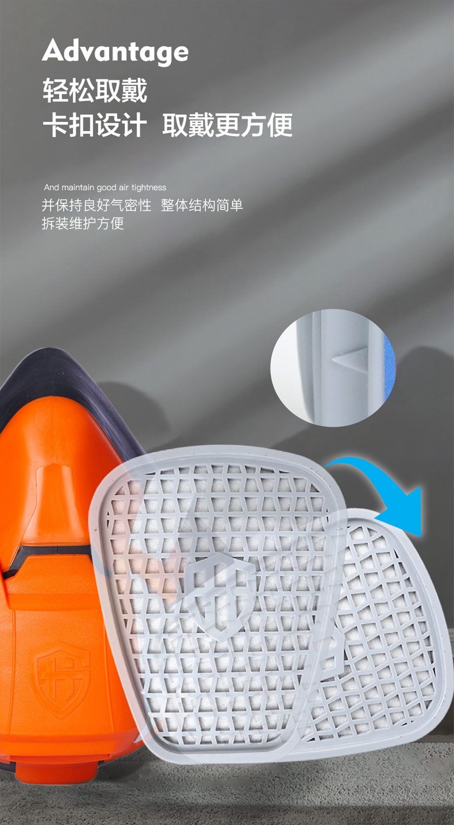 氨气防毒面具套装-海固602半面罩+K型4号滤毒盒 氨气防毒面具