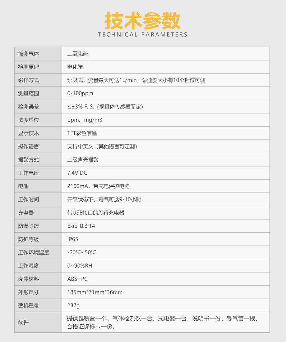 海固HG-BX-SO2二氧化硫彩屏单一泵吸式气体检测仪